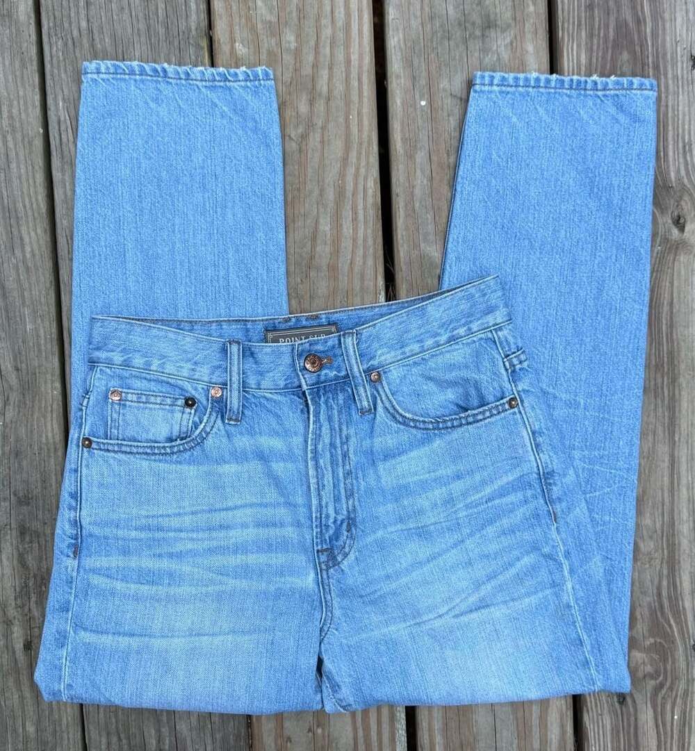 Point Sur Denim Jeans Size 27 Light Blue Raw Hem